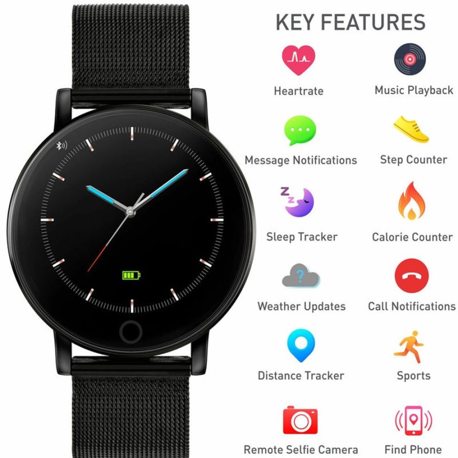 Watches Reflex Active | Series 5 Black Mesh Smart Watch