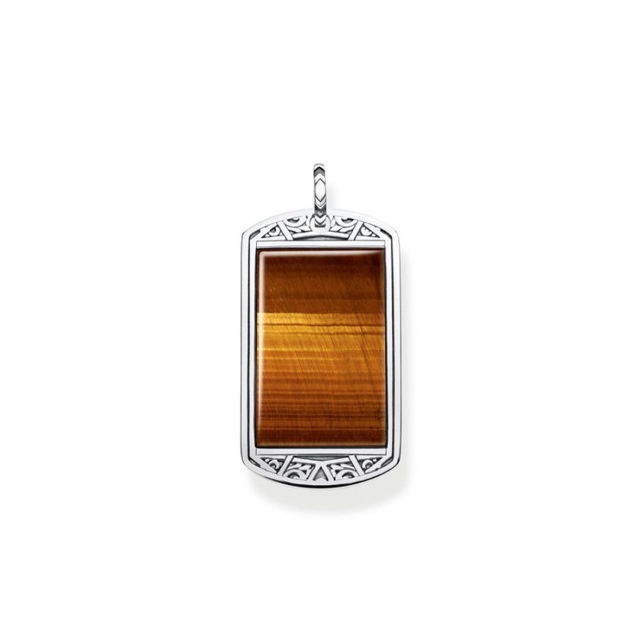 Jewellery Thomas Sabo | Thomas Sabo Pendant Dog Tag Tiger'S Eye