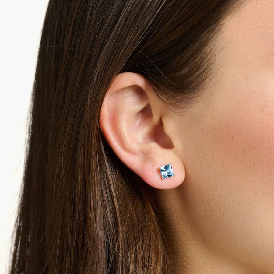 Jewellery Thomas Sabo | Thomas Sabo Ear Studs Blue Stone Silver