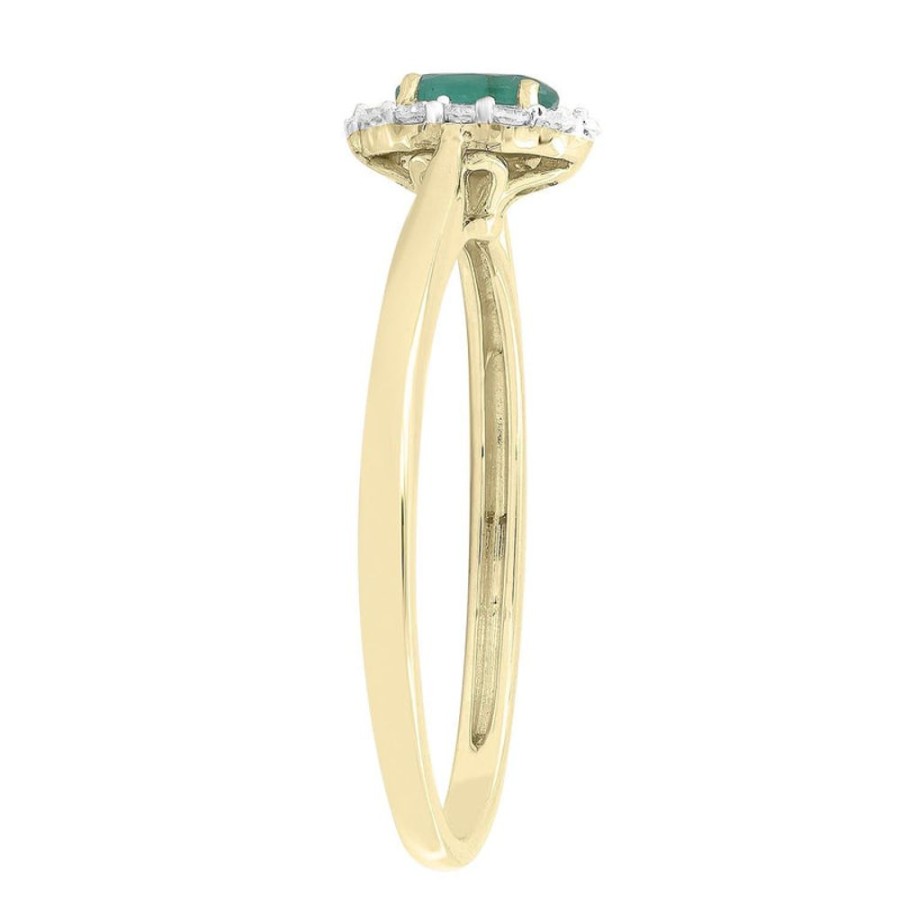 Jewellery Diamonds by WD | Emerald Ring With 0.1Ct Diamondsin 9K Yellow Gold