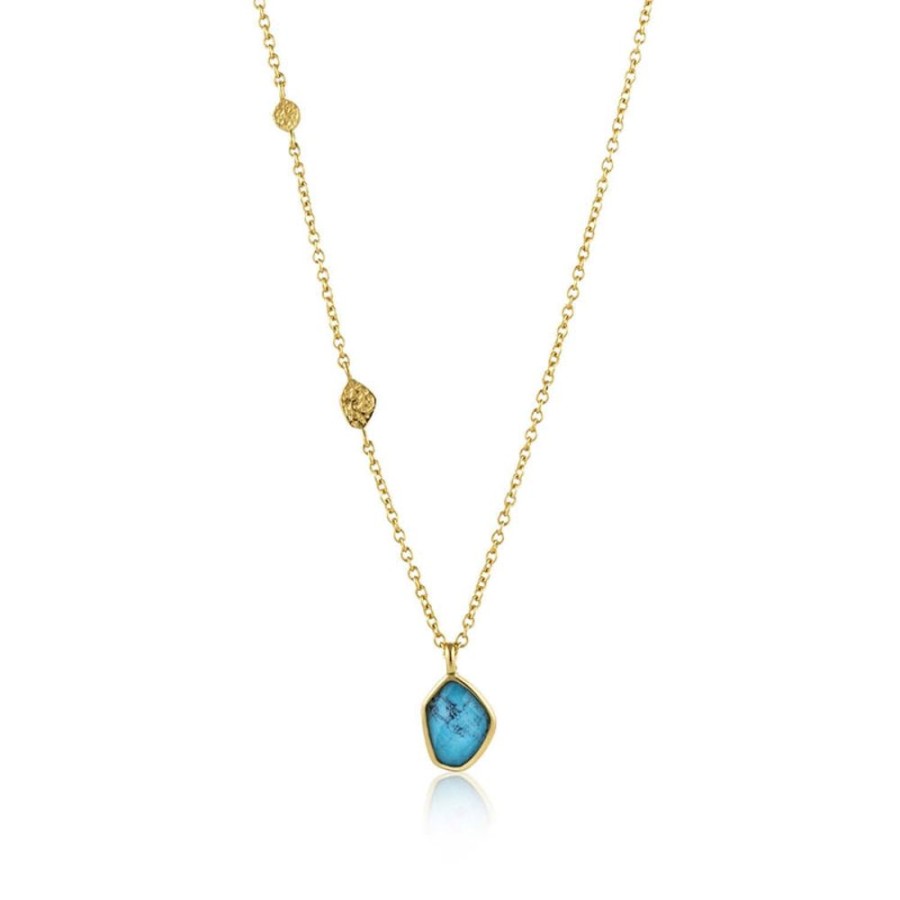 Jewellery Ania Haie | Turquoise Pendant Necklace - Gold