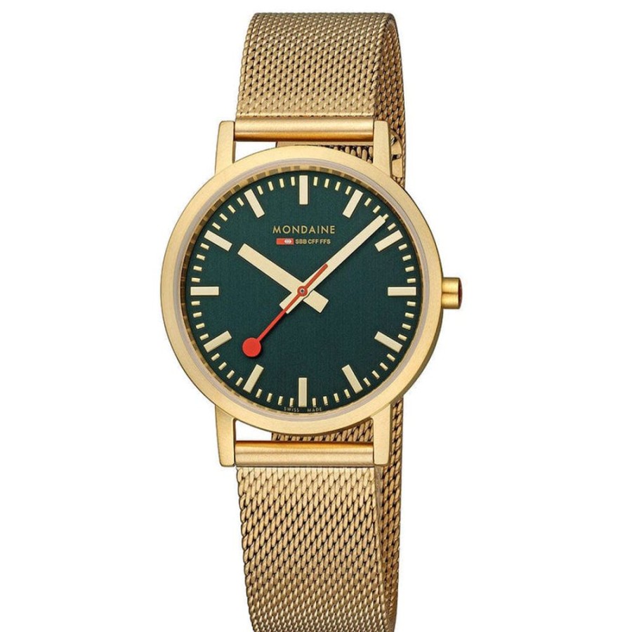 Watches Mondaine | Classic Forest Green Stainless Steel Watch