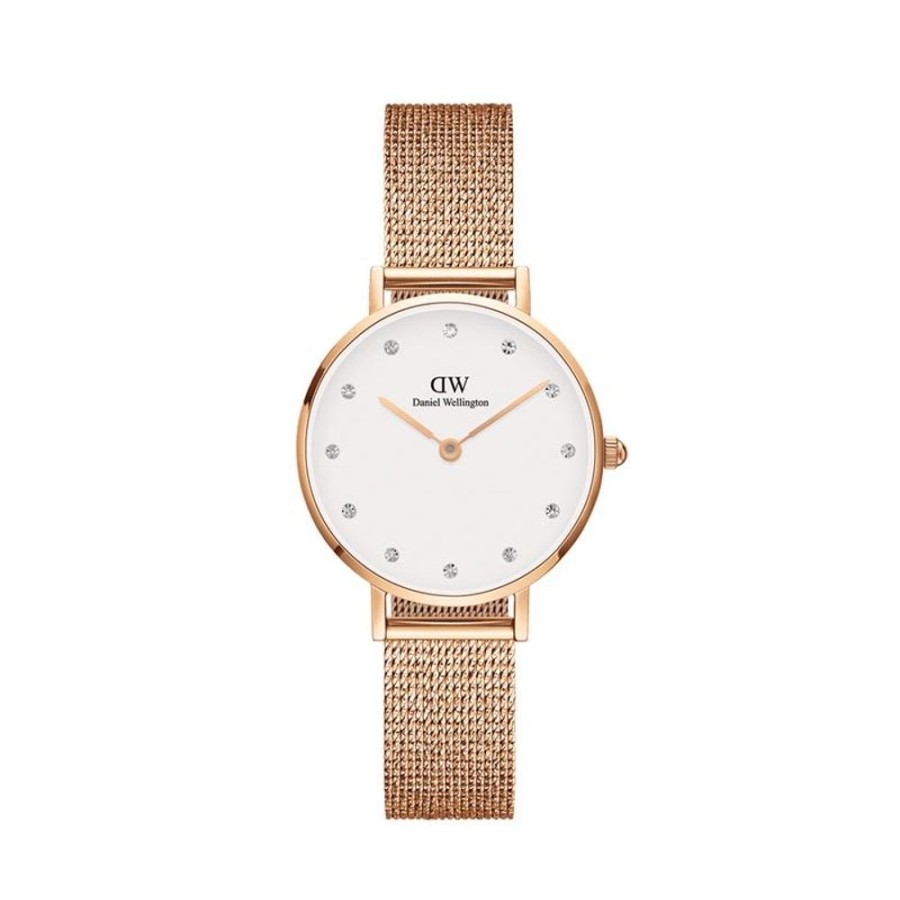 Watches Daniel Wellington | Petite 28Mm Pressed Melrose Lumine White Dial Watch