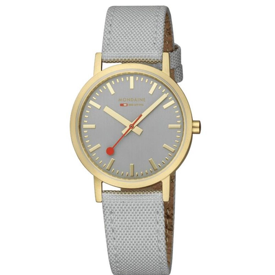 Watches Mondaine | Classic Good Gray Golden Watch