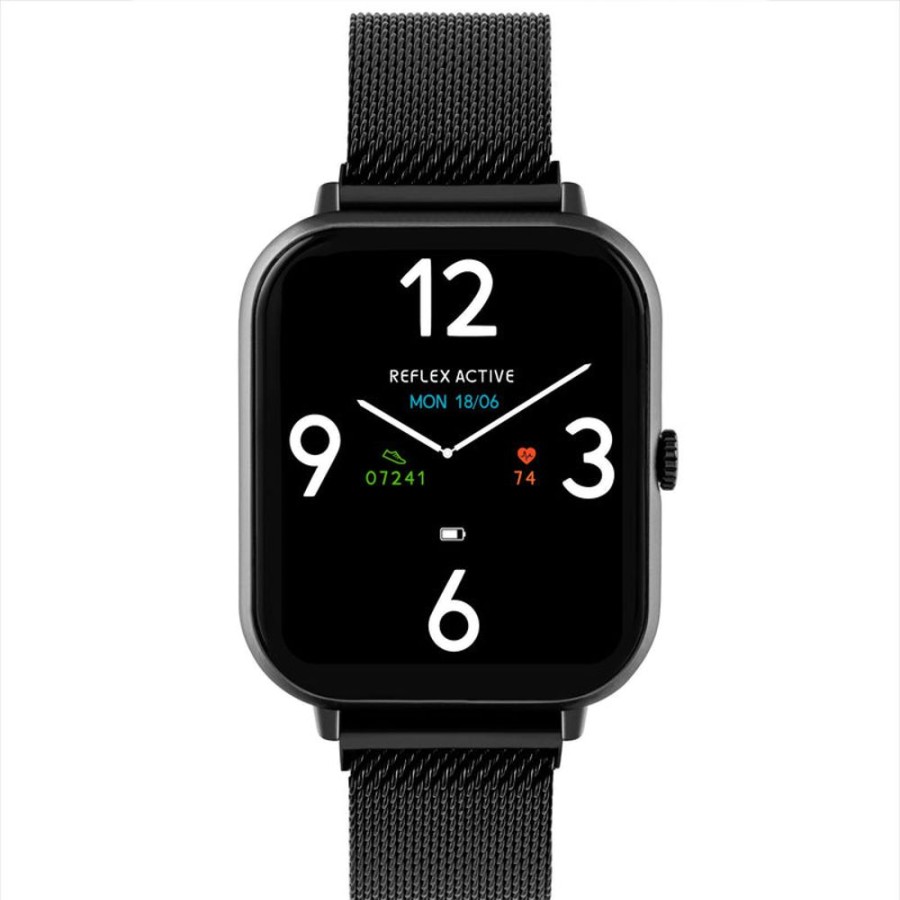 Watches Reflex Active | Series 23 Black Case & Black Mesh Band Watch