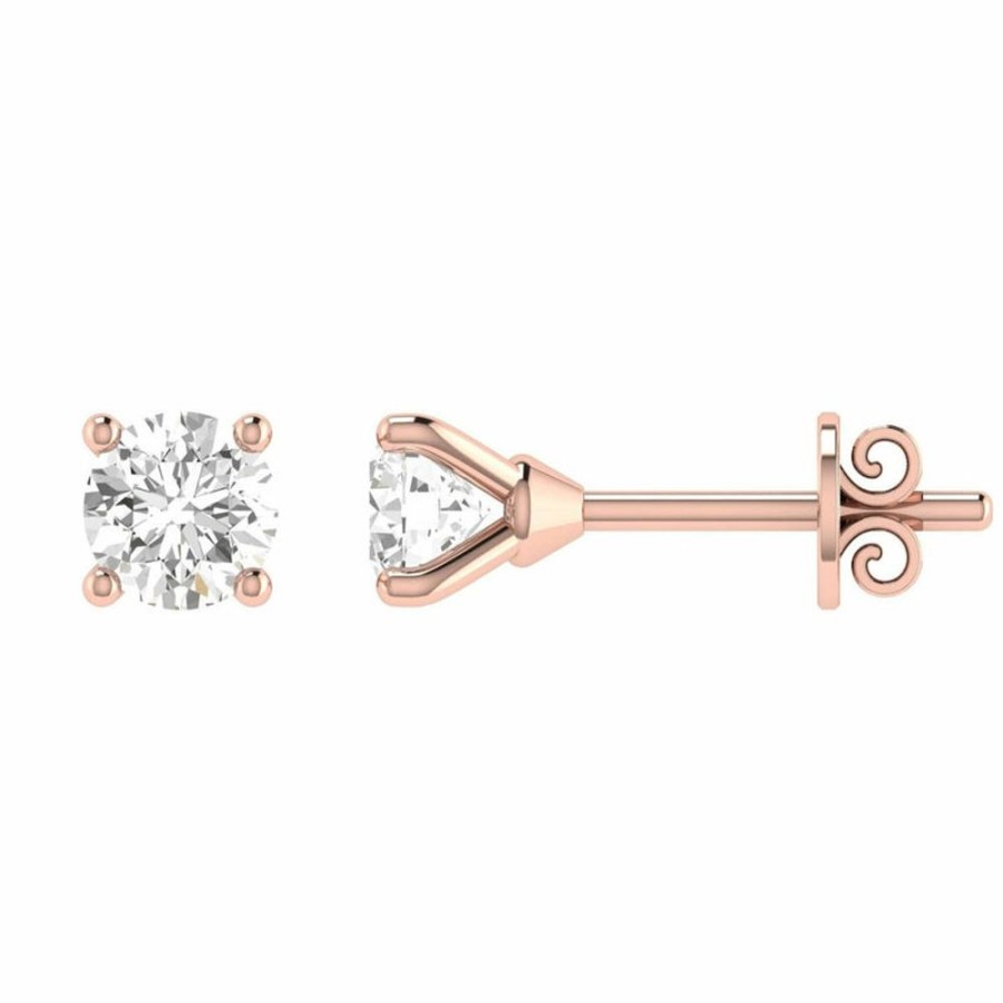 Jewellery Diamonds by WD | Diamond Stud Earrings With 0.90Ct Diamonds In 18K Rose Gold