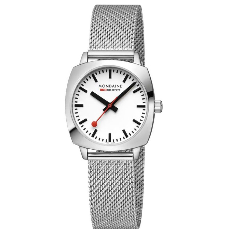 Watches Mondaine | Cushion Stainless Steel Watch