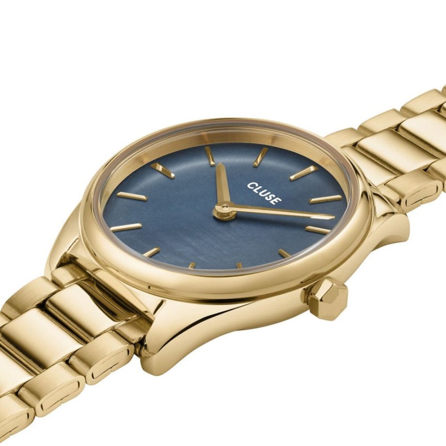 Watches Cluse | Cluse Feroce Mini Blue Pearl/Gold Link Watch