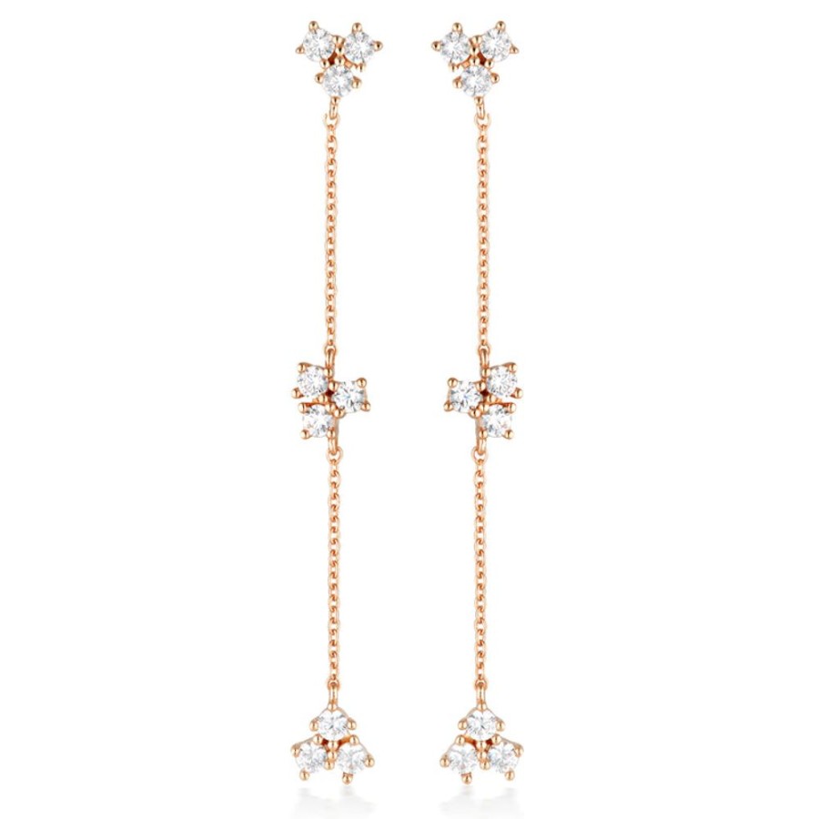 Jewellery Georgini | Georgini The Layered Edit Trois Earrings Rose Gold