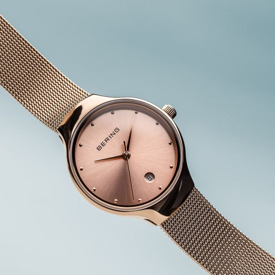 Watches Bering | Classic Polished Rose Gold 26Mm Watch