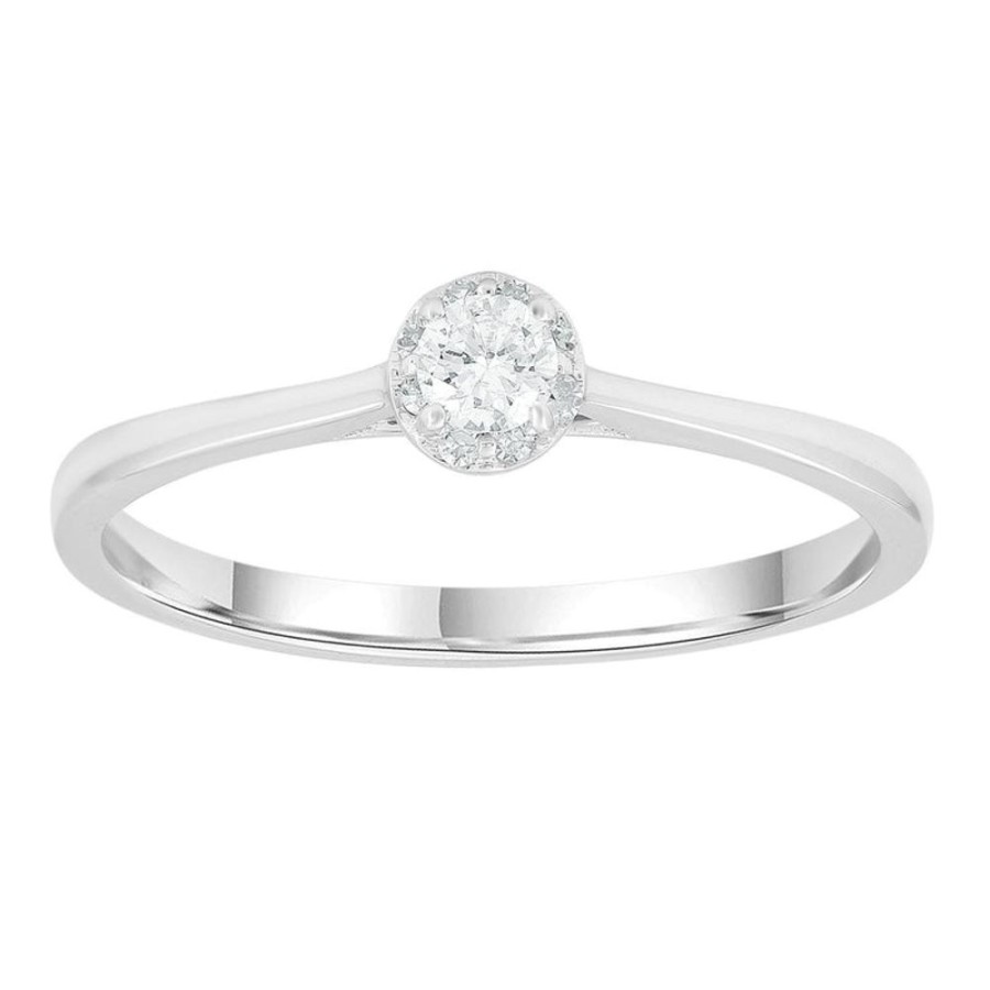 Jewellery Diamonds by WD | Solitaire Ring With 0.2Ct Diamonds In 9K White Gold