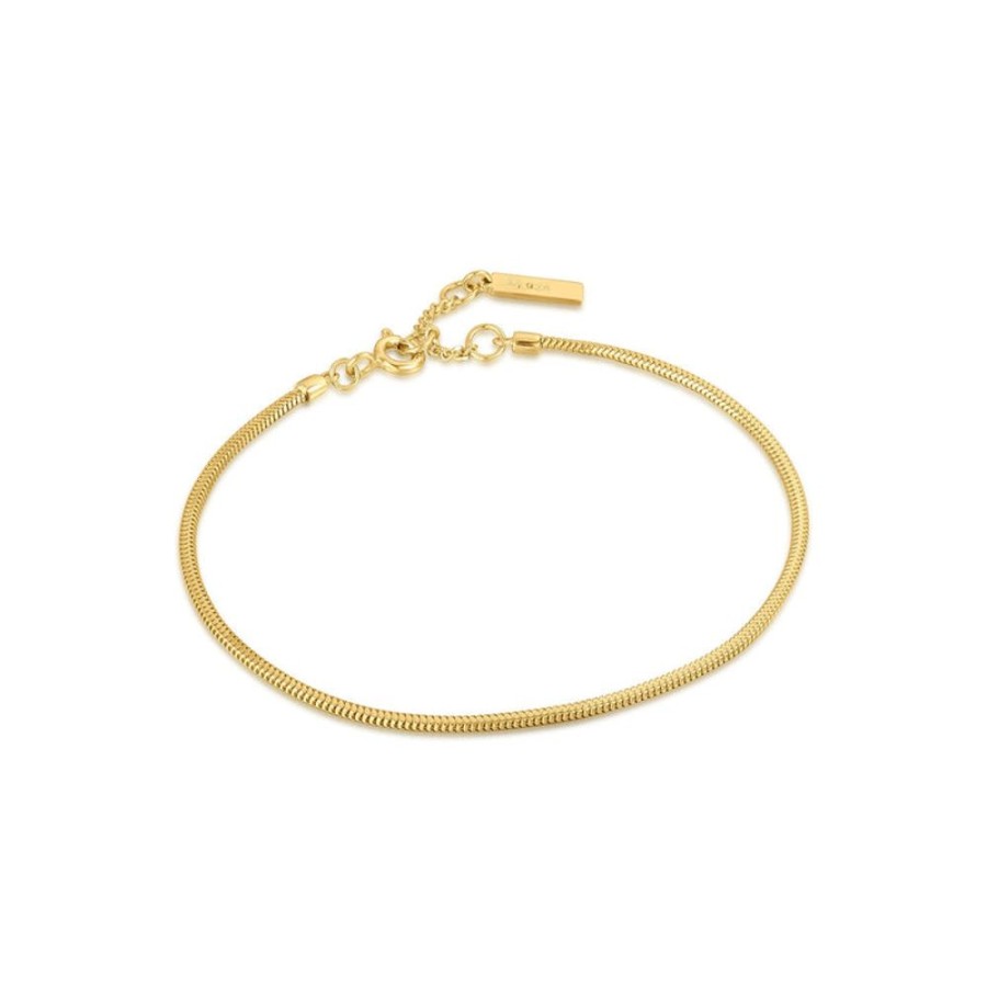 Jewellery Ania Haie | Gold Snake Chain Bracelet