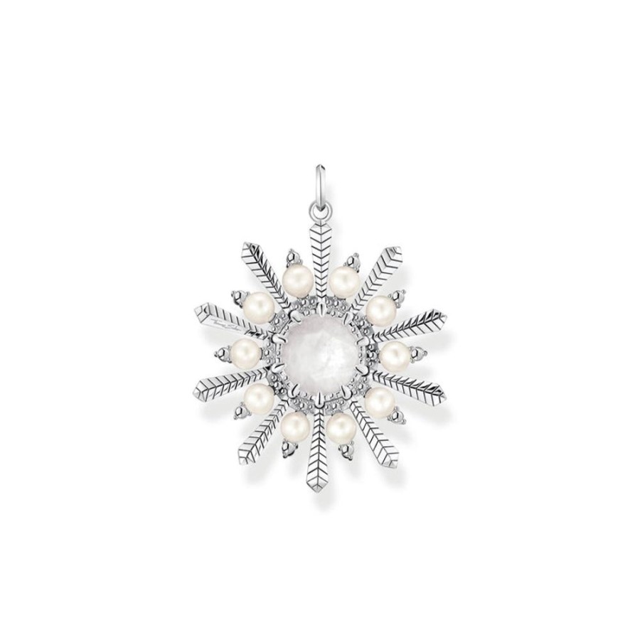 Jewellery Thomas Sabo | Thomas Sabo Pendant Milky Quartz With Winter Sun Rays Silver