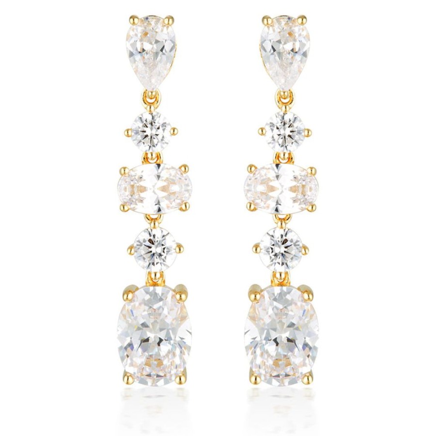 Jewellery Georgini | Georgini Iconic Bridal Christina Earrings Gold