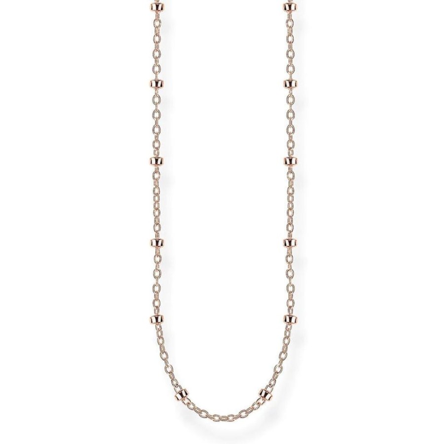 Jewellery Thomas Sabo Jewellery | Thomas Sabo Rose Gold Plated Fine Ball Chain