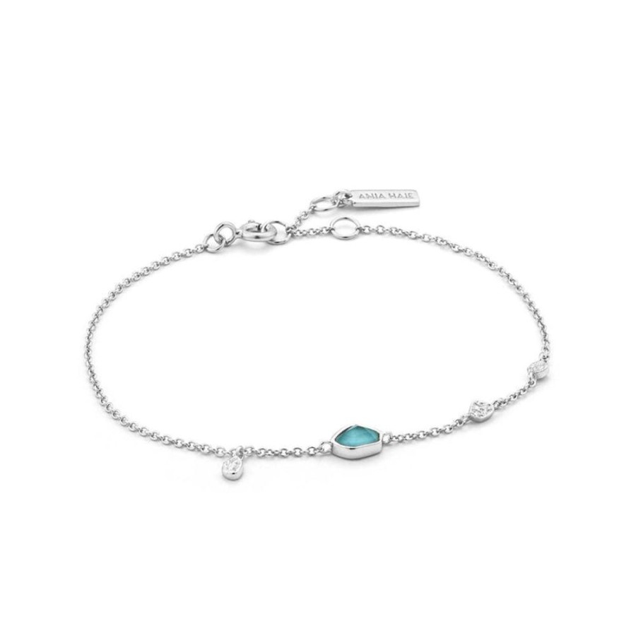 Jewellery Ania Haie | Turquoise Discs Bracelet - Silver