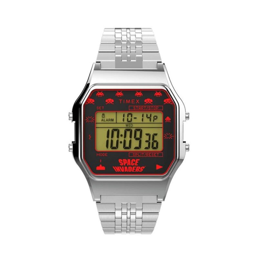 Watches Timex | T80 Space Invaders Silver Stainless Steel Watch