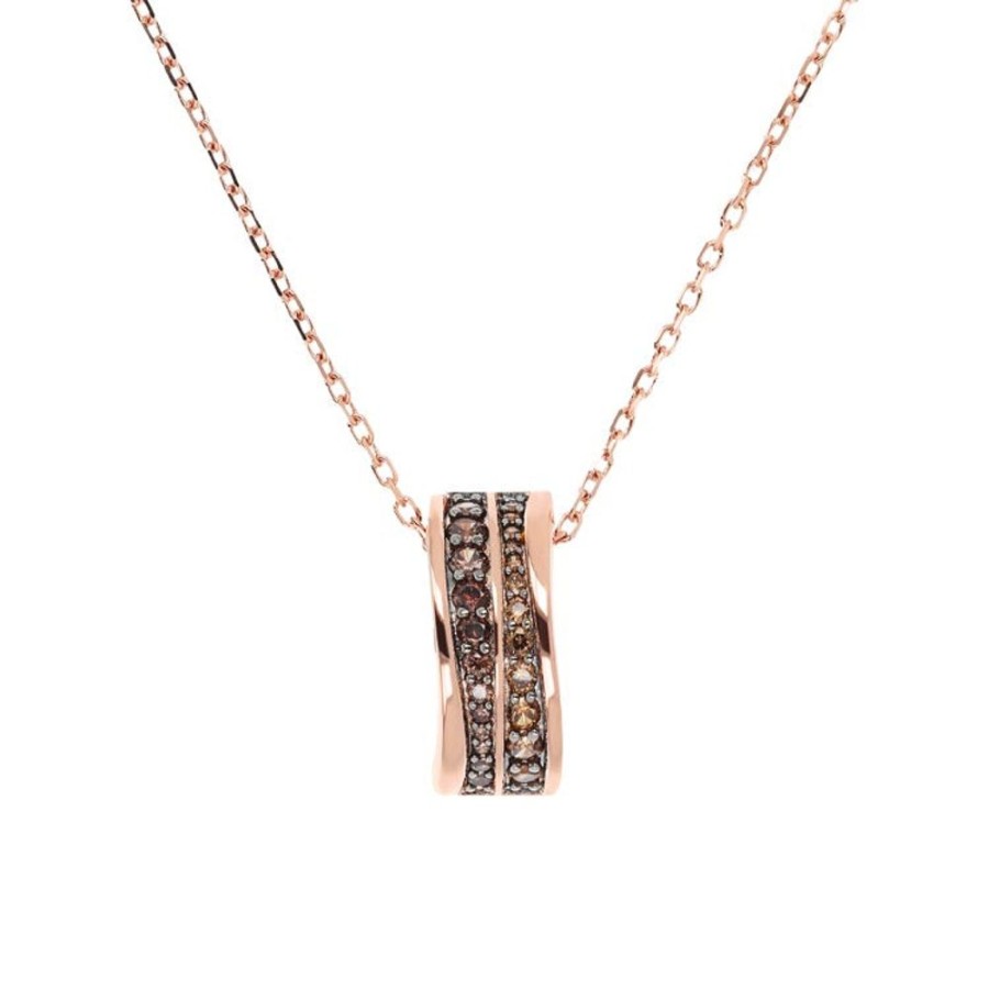 Jewellery Bronzallure | Altissima Brown Cubic Zirconia Necklace 40+5Cm