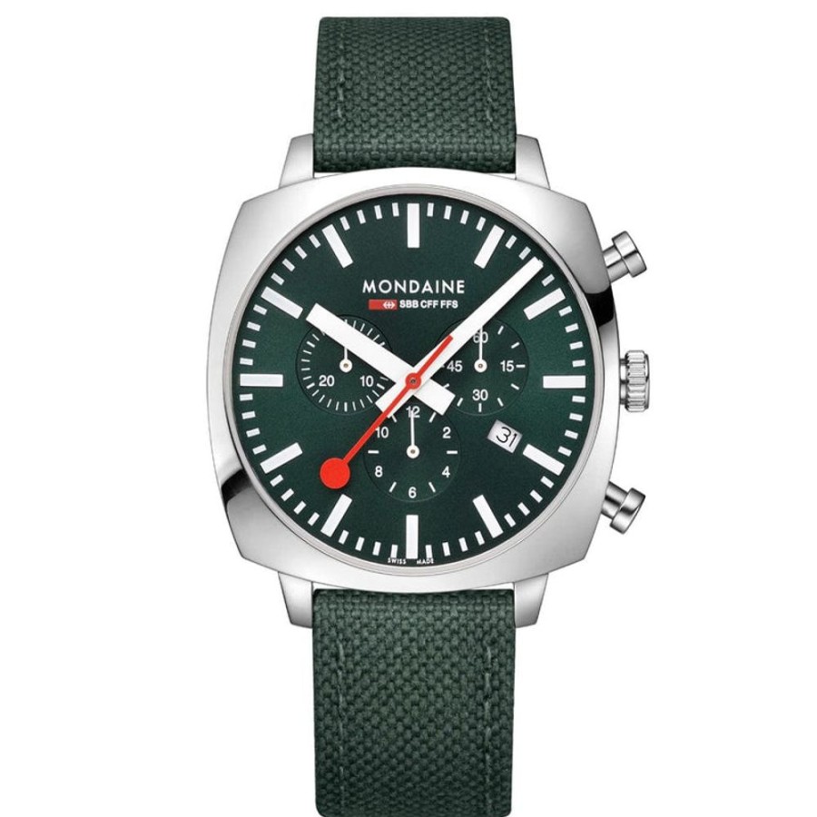 Watches Mondaine | Cushion Park Green Watch