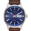 Watches Nixon | Sentry Solar Leather Blue Dial