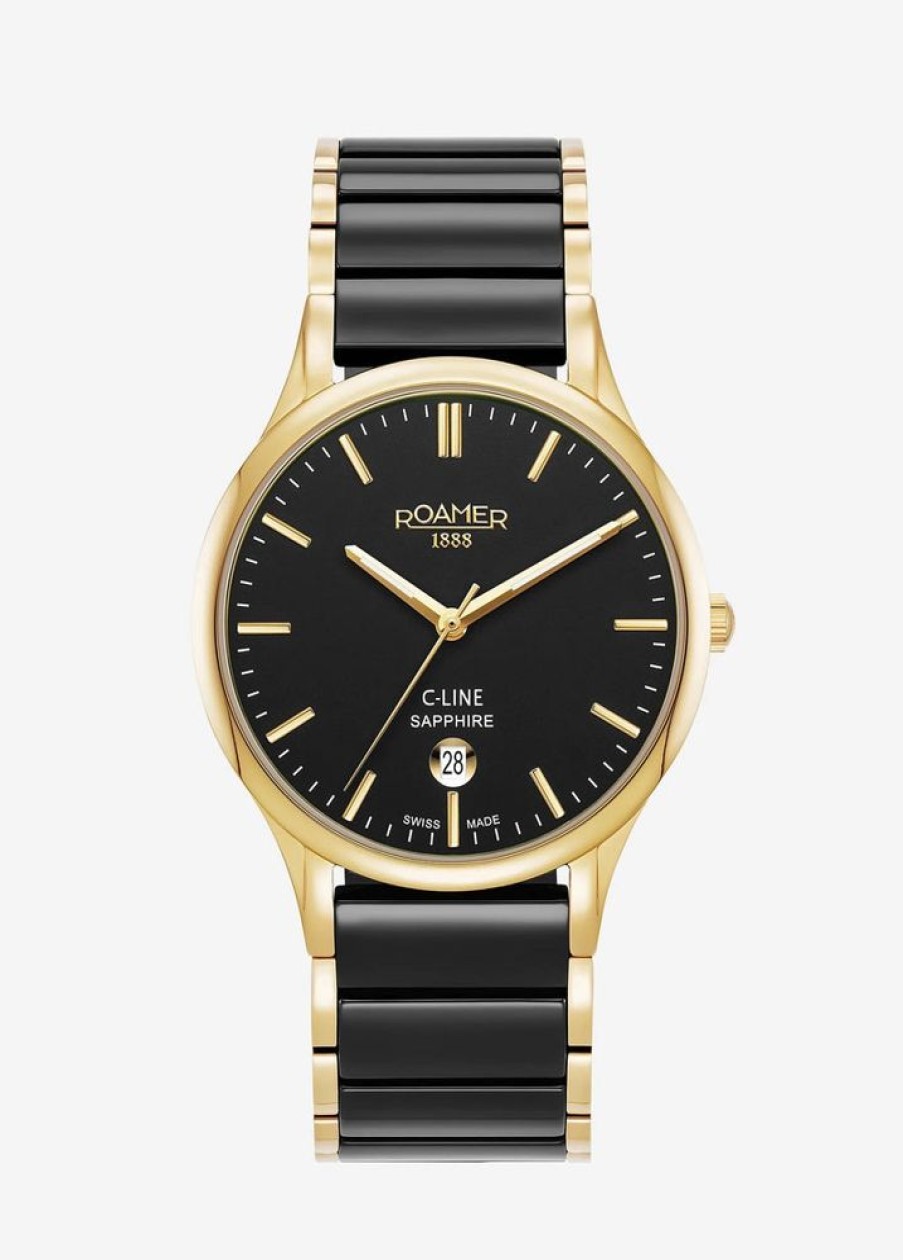 Watches Roamer | C-Line 40Mm Black Stainless Steel Watch