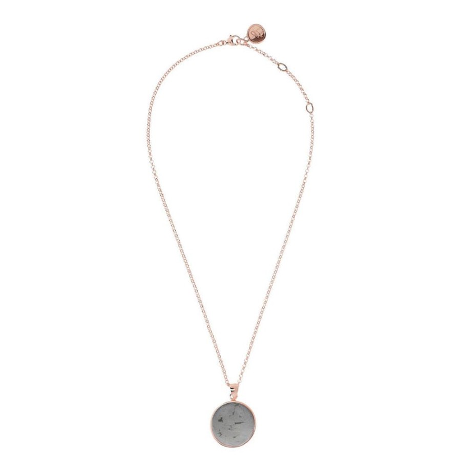 Jewellery Bronzallure | Medium Stone Disc Pendant Necklace