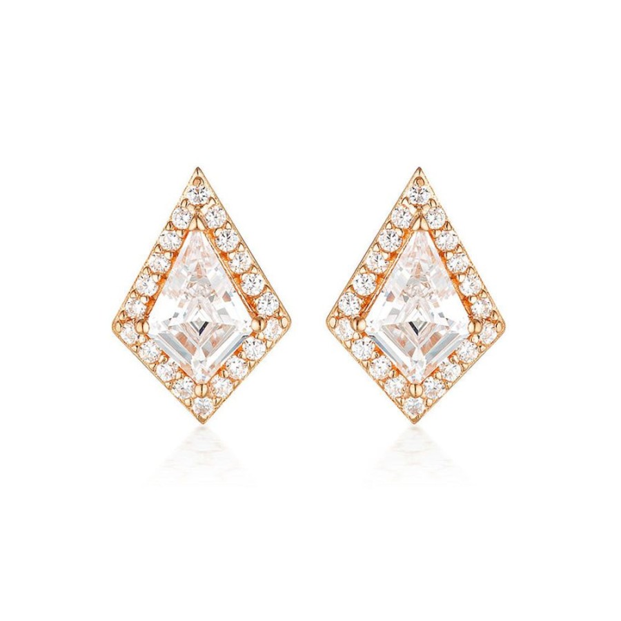 Jewellery Georgini | Georgini Rock Star Shield Rose Gold Earrings