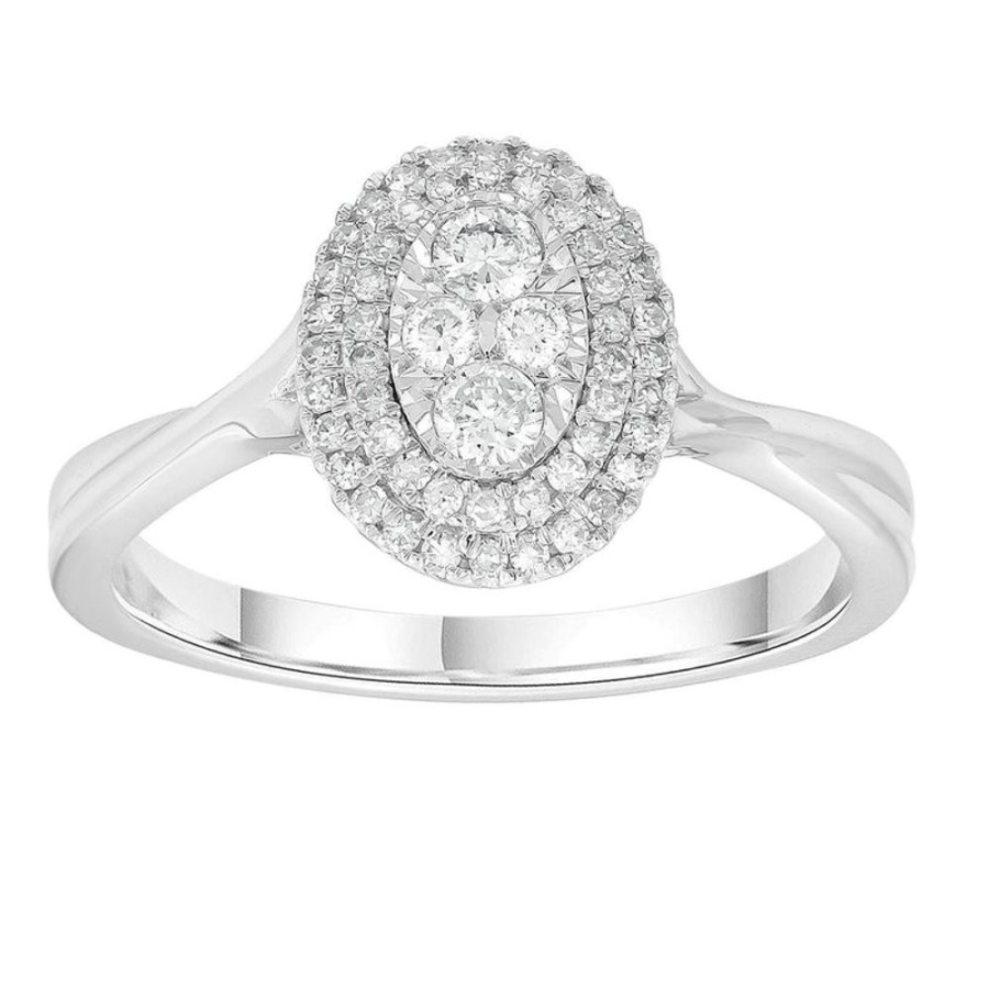 Jewellery Diamonds by WD | Cluster Ring With 0.3Ct Diamonds In 9K White Gold