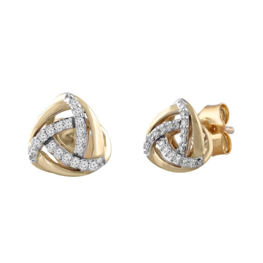 Jewellery Diamonds by WD | Earrings With 0.1Ct Diamond In 9K Yellow Gold