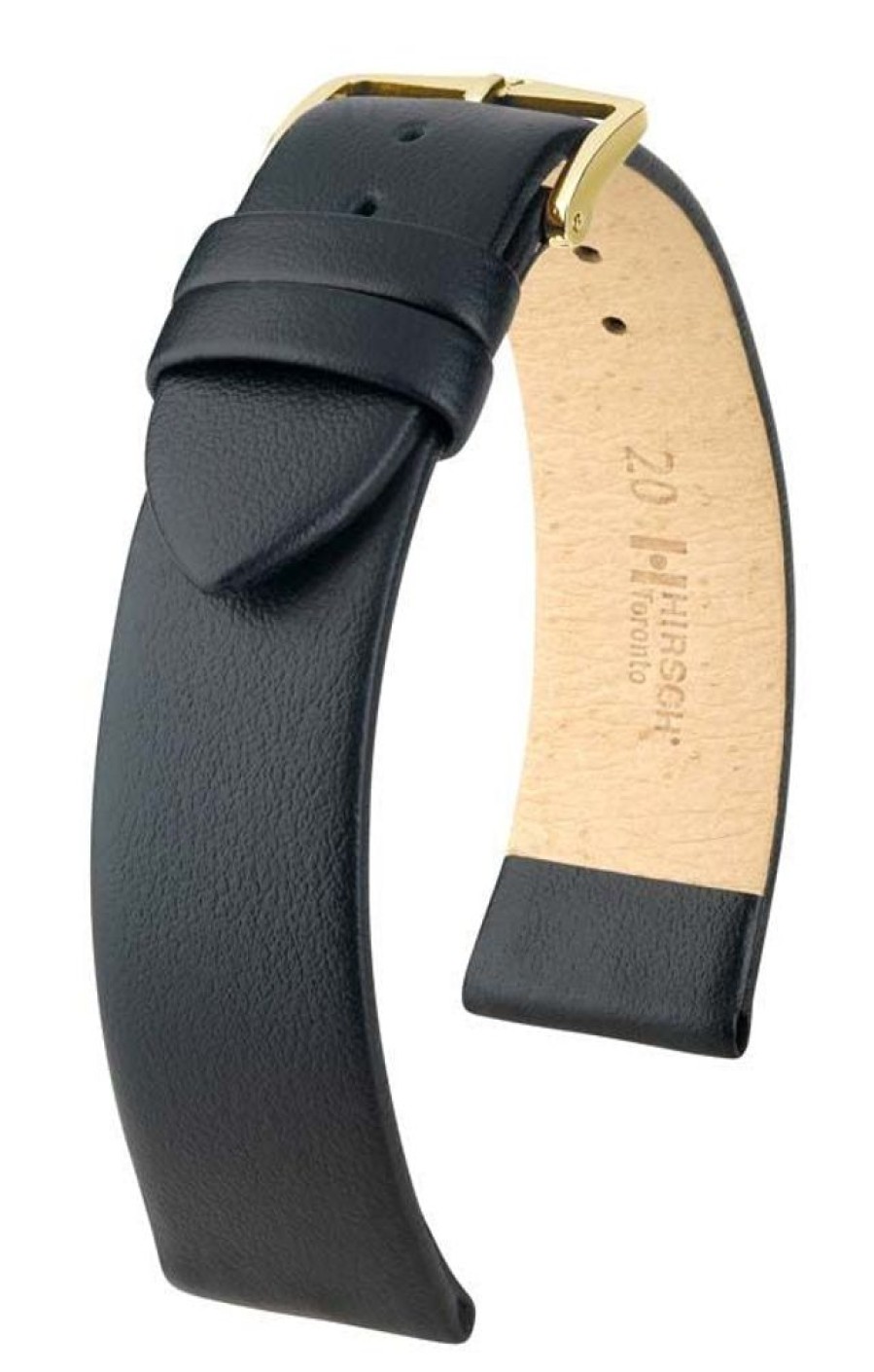 Accessories HIRSCH | Hirsch Toronto M Flat Calfskin Black Leather Band