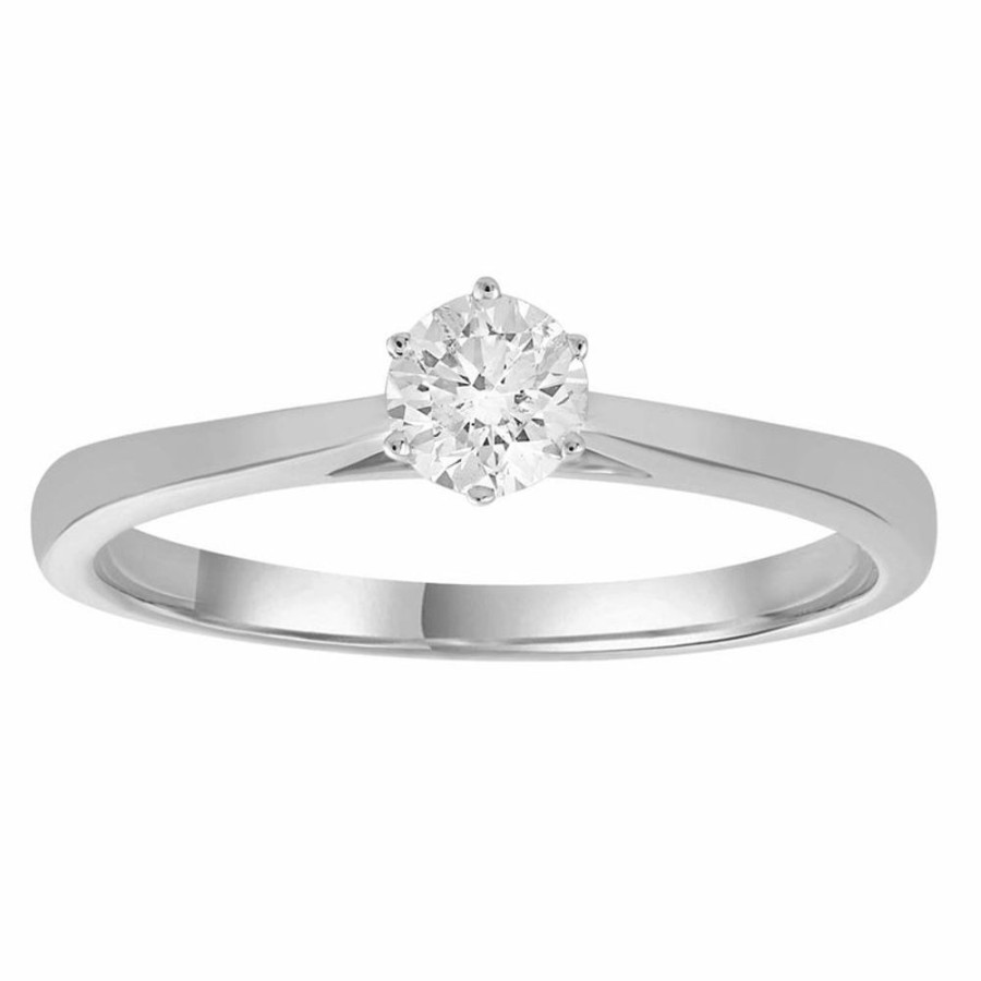 Jewellery Diamonds by WD | Solitaire Ring With 0.33Ct Diamonds In 9K White Gold