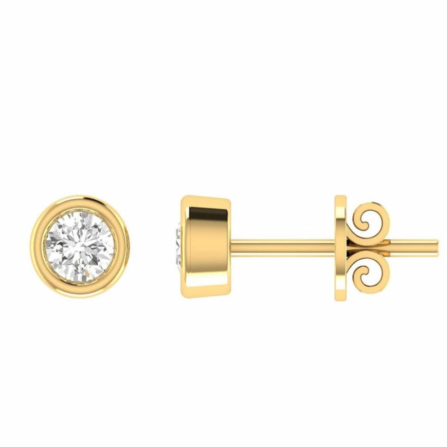 Jewellery Diamonds by WD | Diamond Stud Earrings With 0.40Ct Diamonds In 18K Yellow Gold