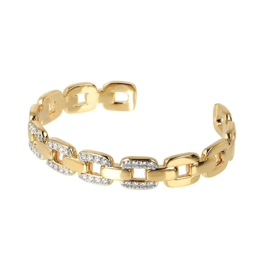 Jewellery Bronzallure | Golden Cubic Zirconia Link Bangle