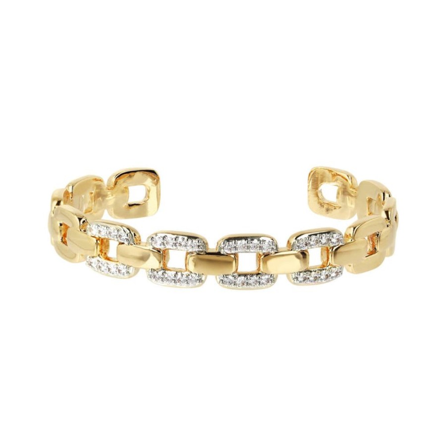 Jewellery Bronzallure | Golden Cubic Zirconia Link Bangle