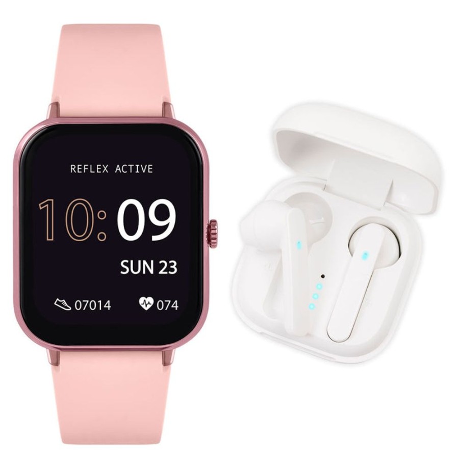 Watches Reflex Active | Series 17 Pink Silicone Watch & Earbud Bundle