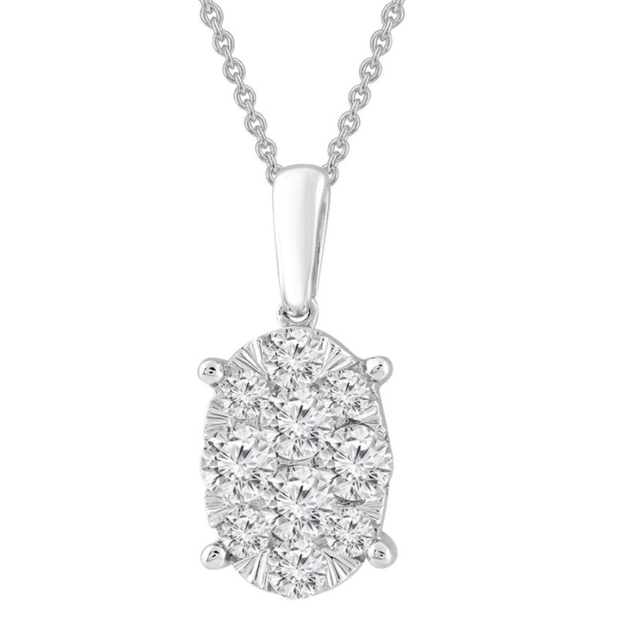 Jewellery Diamonds by WD | Necklace And Pendant With 0.5Ct Diamonds In 9K White Gold