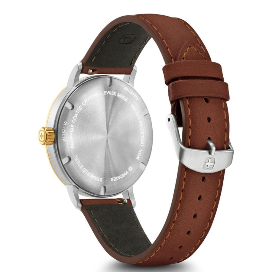 Watches Wenger | Urban Classic Silver Dial Brown Leather Watch