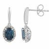 Jewellery Diamonds by WD | London Blue Topaz Earrings With 0.10Ct Diamonds In 9K White Gold