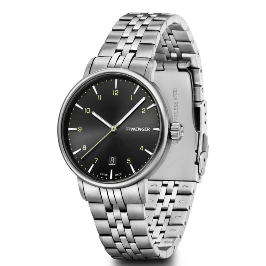 Watches Wenger | Urban Classic Black Dial Stainless Steel Watch