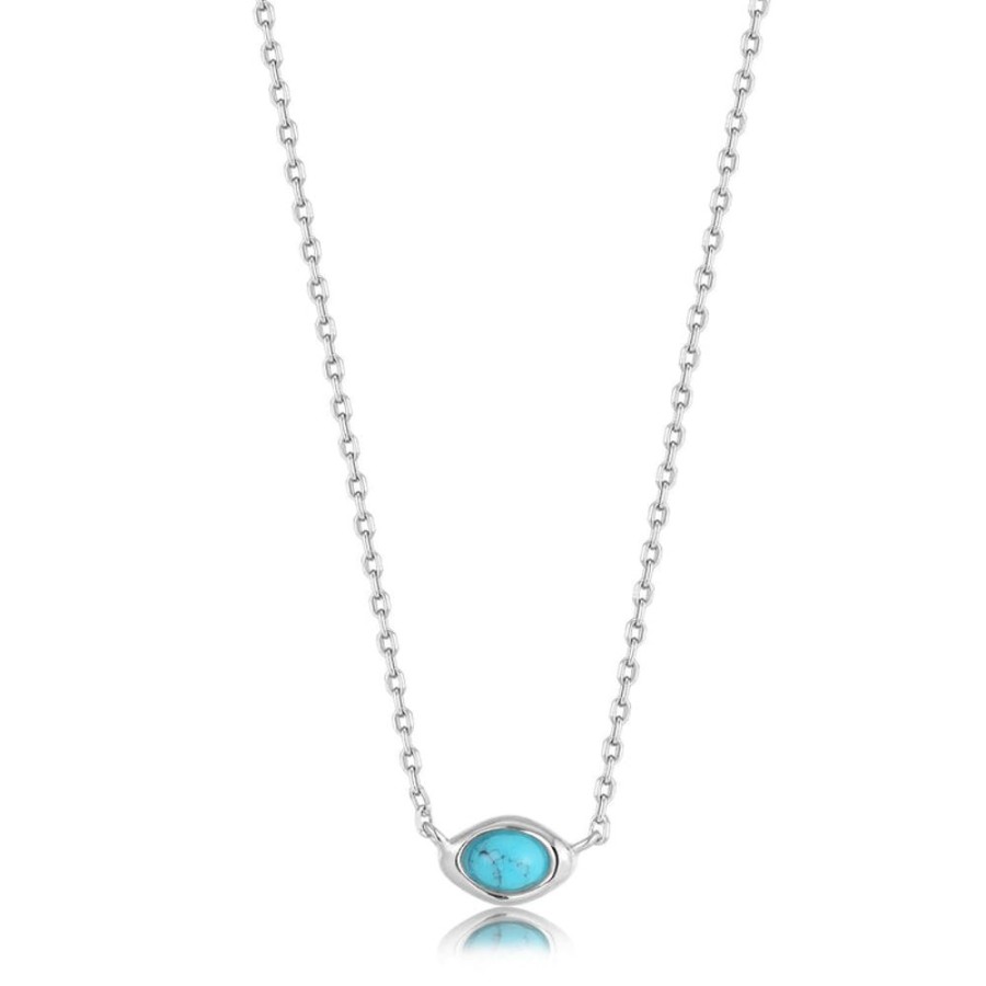 Jewellery Ania Haie | Silver Turquoise Wave Necklace