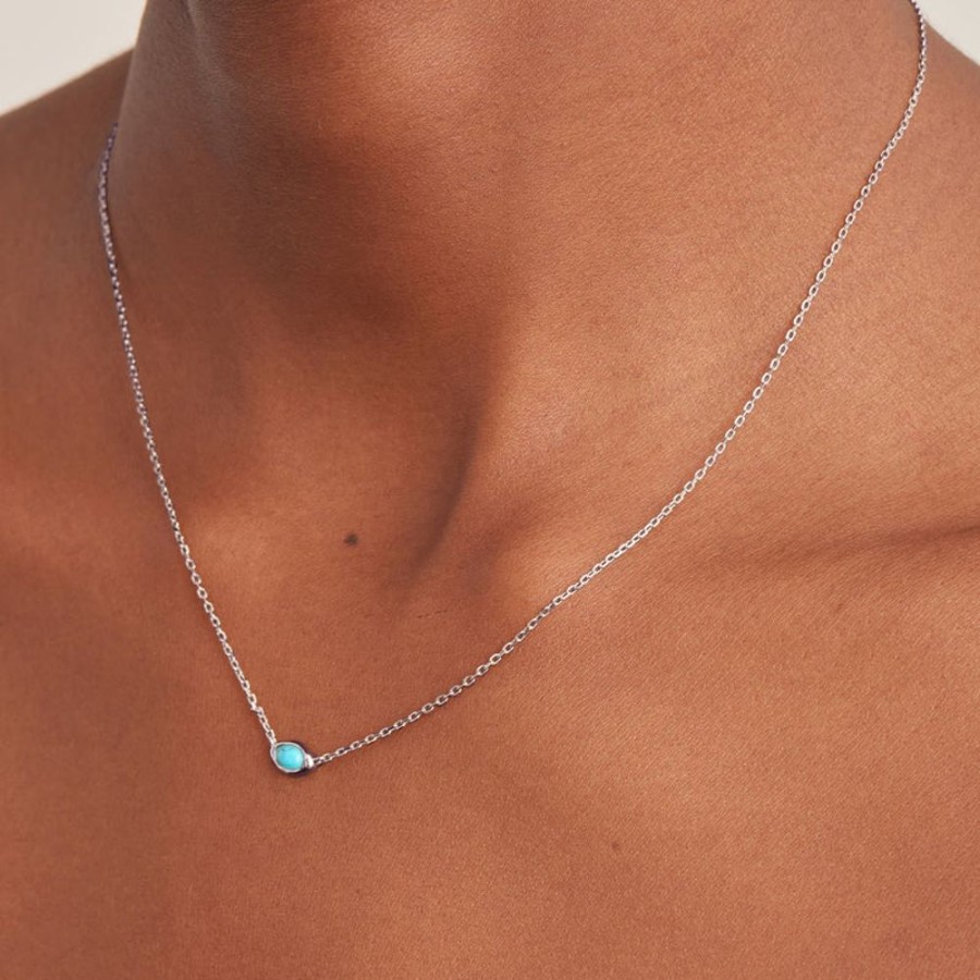 Jewellery Ania Haie | Silver Turquoise Wave Necklace