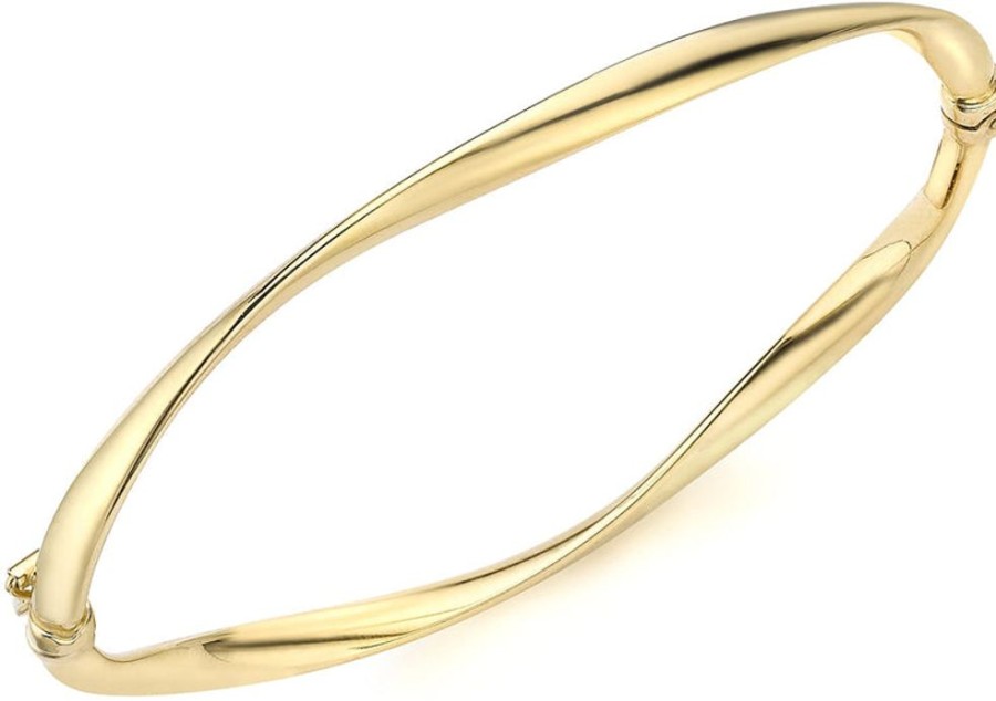 Jewellery Diamonds by WD | 9K Yellow Gold Organic Twist Bangle 60Cm