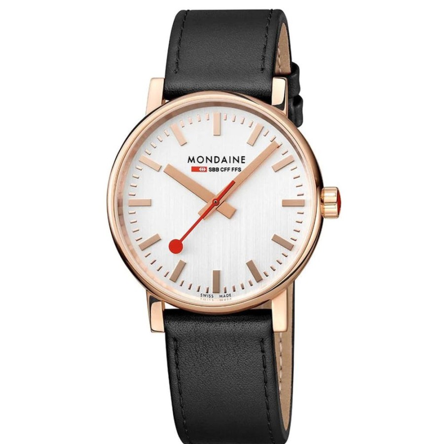 Watches Mondaine | Official Evo2 Rose Gold Toned And Black Watch