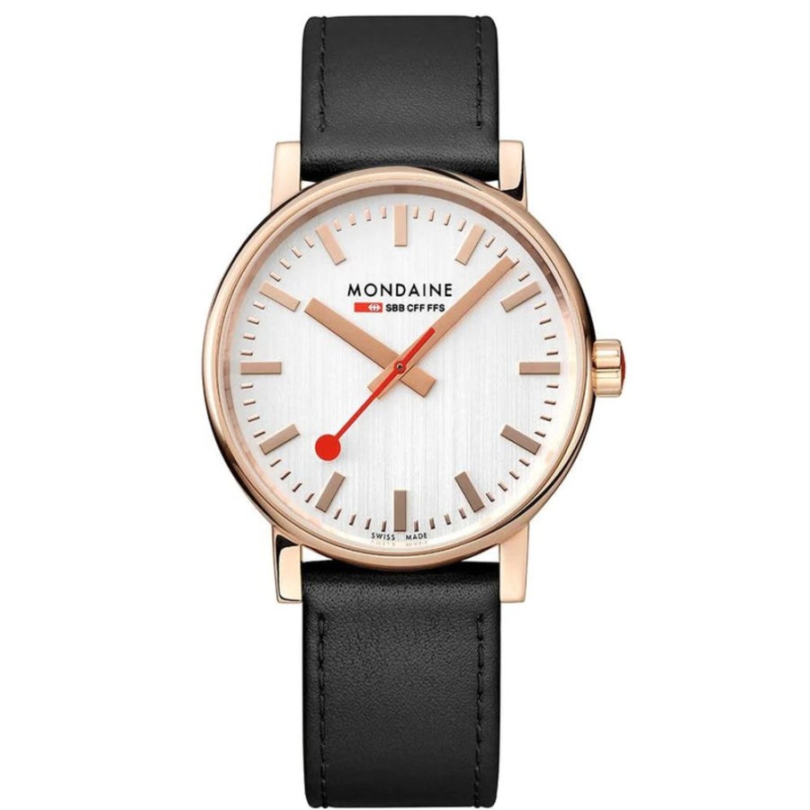 Watches Mondaine | Official Evo2 Rose Gold Toned And Black Watch