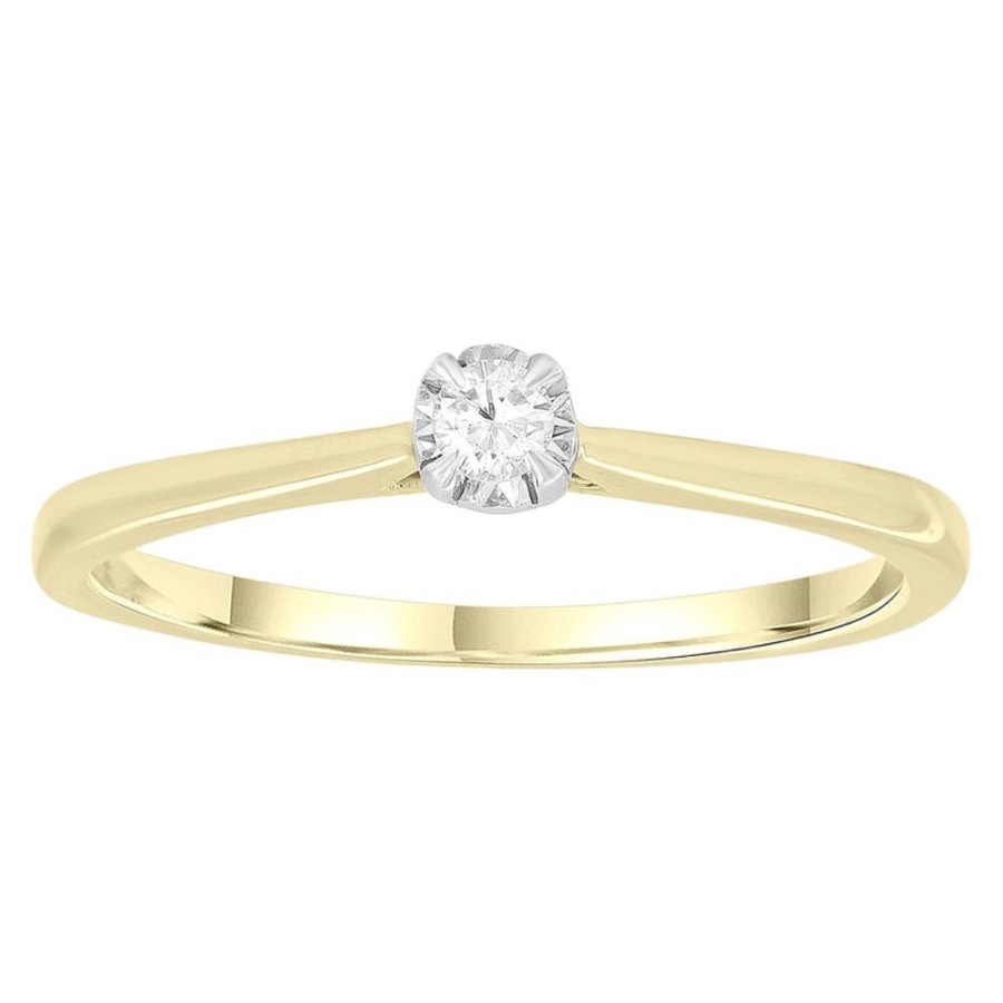 Jewellery Diamonds by WD | Solitaire Ring With 0.07Ct Diamonds In 9K Yellow Gold