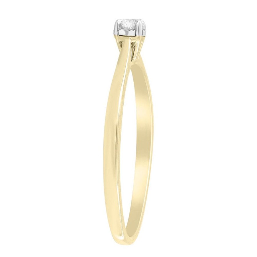 Jewellery Diamonds by WD | Solitaire Ring With 0.07Ct Diamonds In 9K Yellow Gold