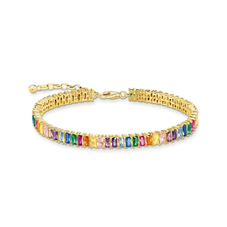 Jewellery Thomas Sabo | Thomas Sabo Tennis Bracelet Colourful Stones Gold