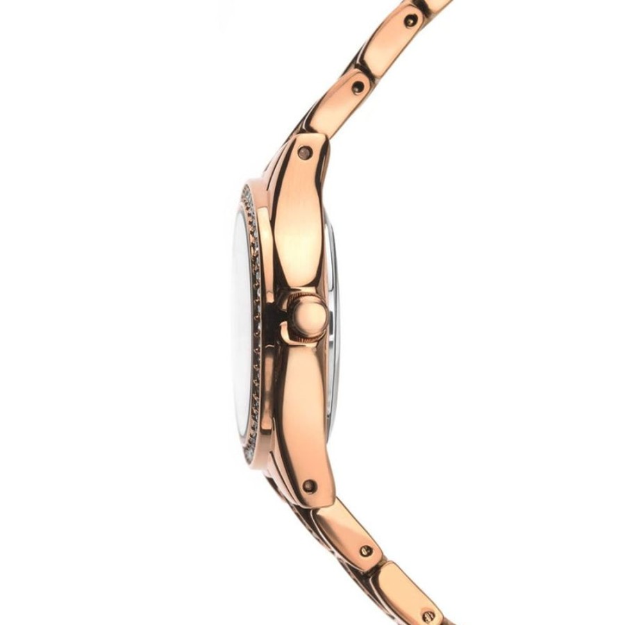 Watches Sekonda | Rose Gold Dial Stones Set Rose Gold Bracelet Watch