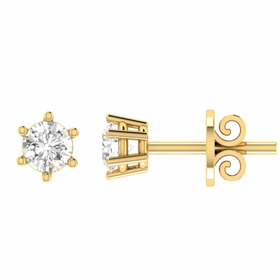 Jewellery Diamonds by WD | Diamond Stud Earrings With 0.70Ct Diamonds In 18K Yellow Gold