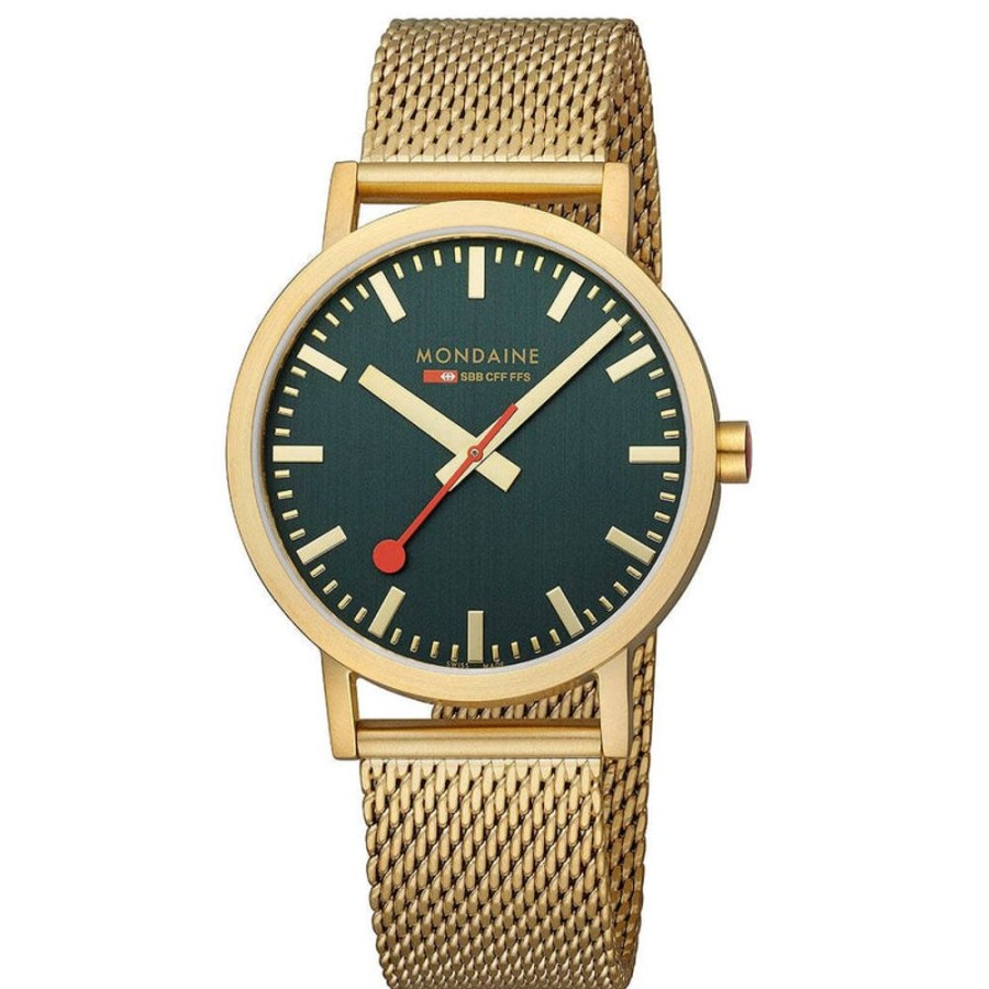 Watches Mondaine | Classic Forest Green Stainless Steel Watch